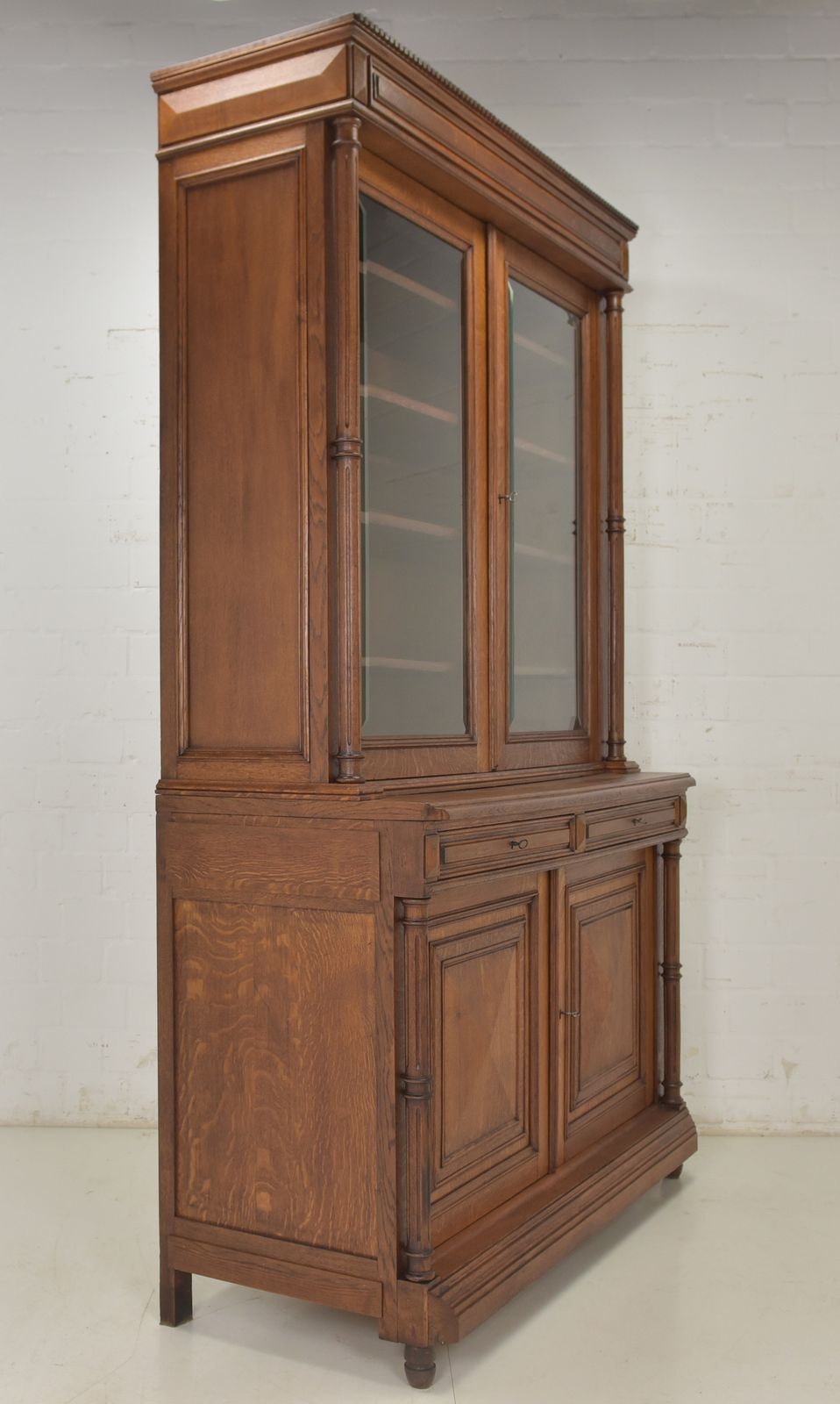 Furniture Antique! Display Cabinet Restored From The Wilhelminian Era In 1900, Buffet, Bookcase photo