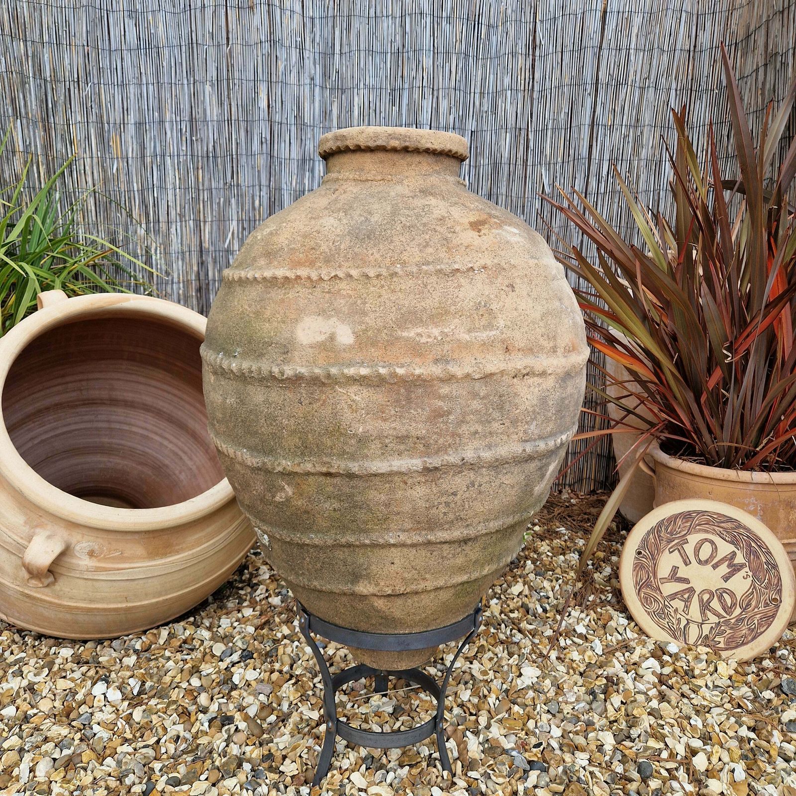 Antique Terracotta Urn On Stand 9