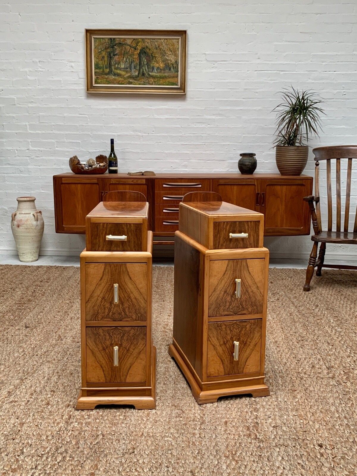 Art Deco Walnut Bedside Cabinet