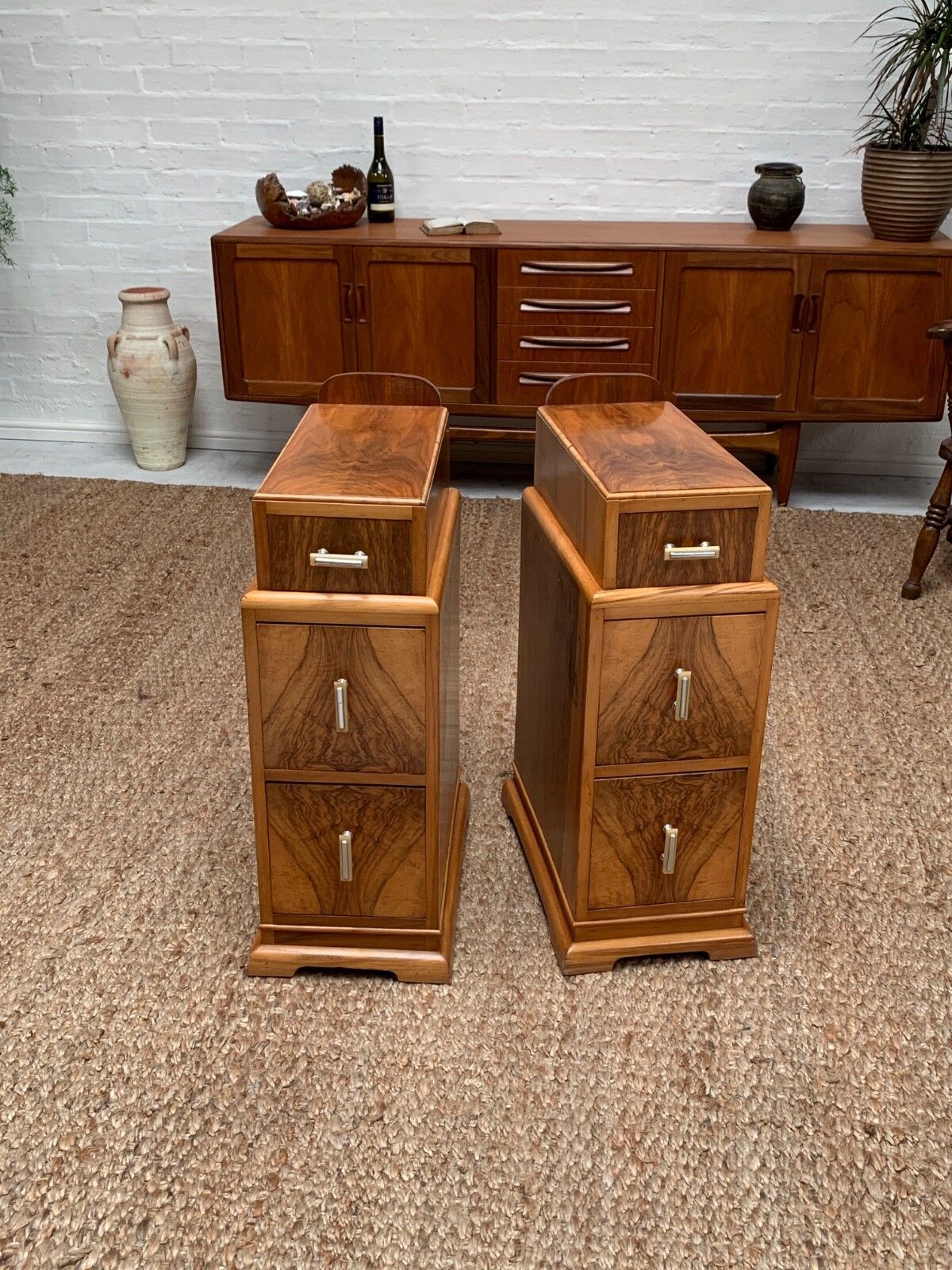 Art Deco Walnut Bedside Cabinet photo furniture