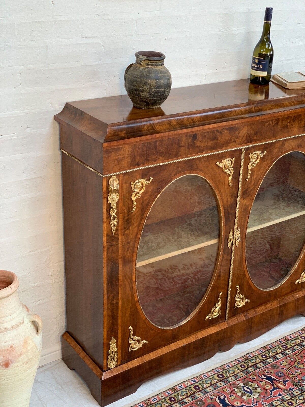 Victorian Figured Walnut Pier Cabinet photo Furniture