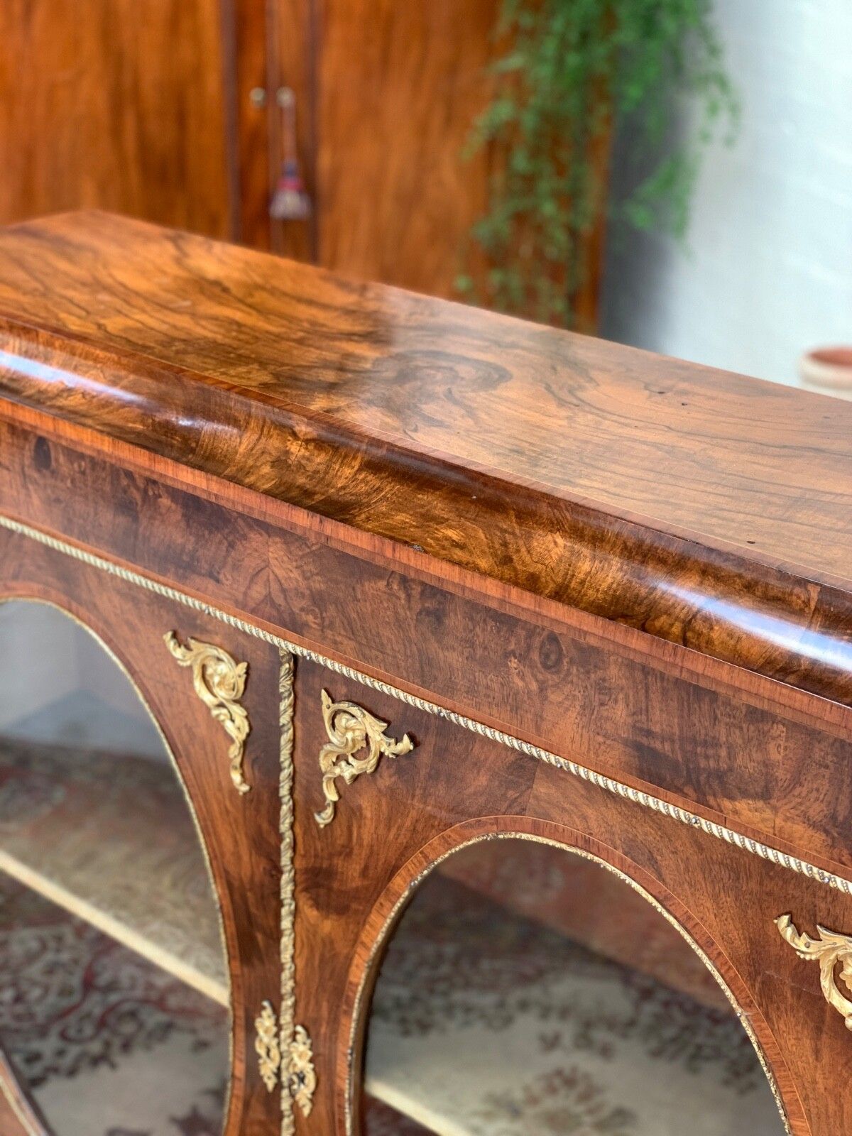 photo furniture Victorian Figured Walnut Pier Cabinet