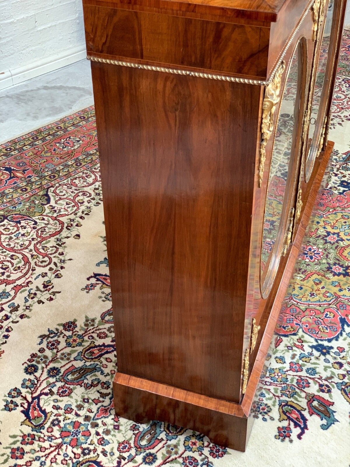 Furniture Victorian Figured Walnut Pier Cabinet photo