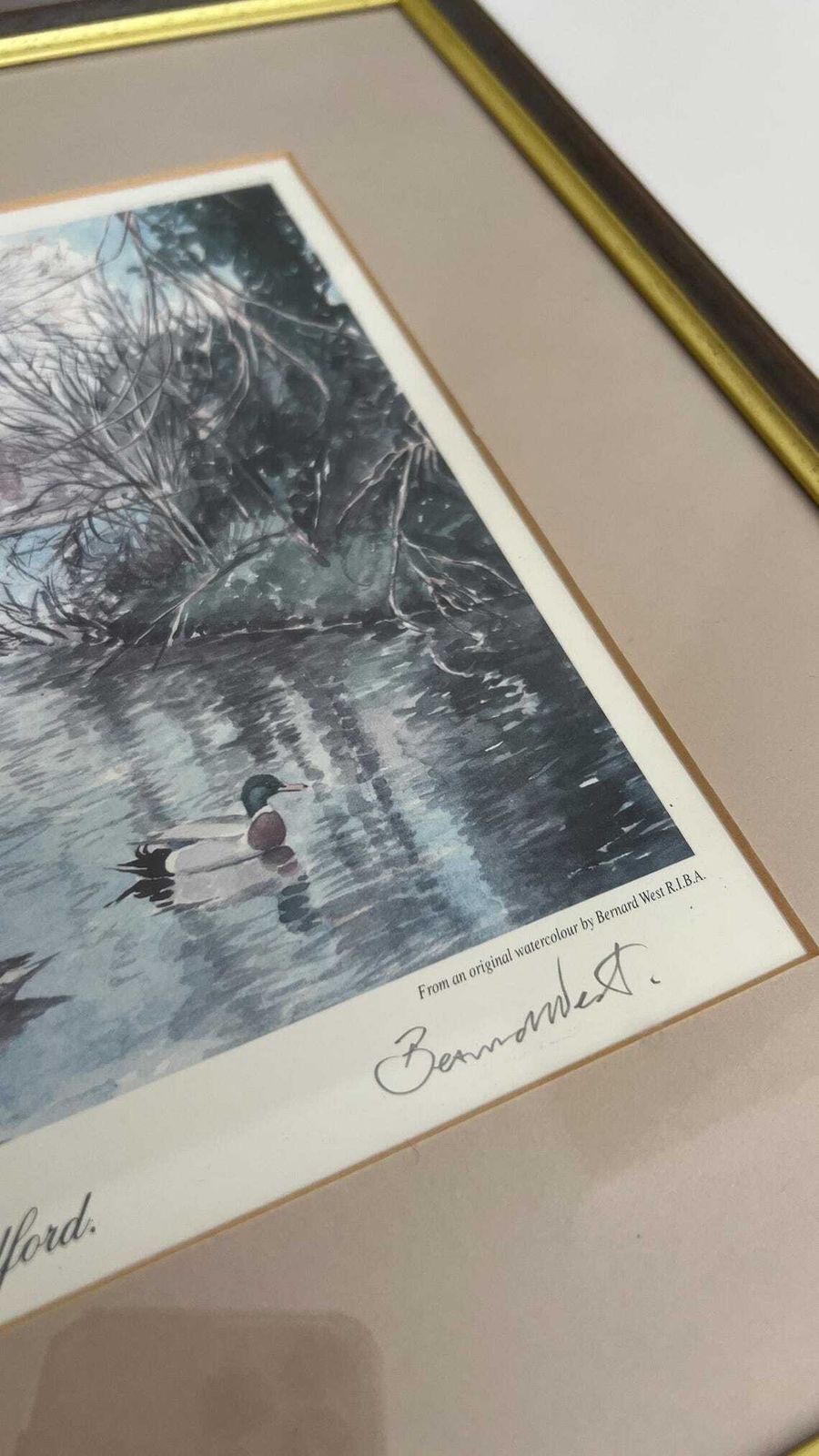 Signed Limited Edition Watercolour Print Of The Suspension Bridge  Bedford By Bernard West photo Art