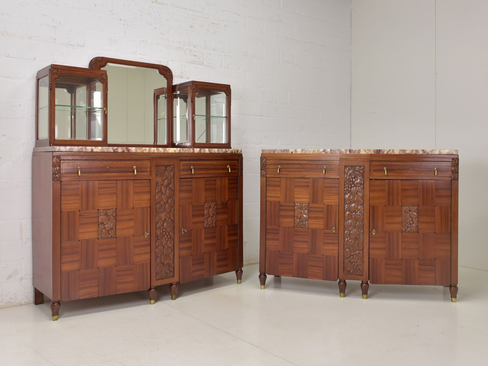 Antique! Display Cabinet Restored Art Deco 1925 Mahogany Buffet Dining Room photo furniture