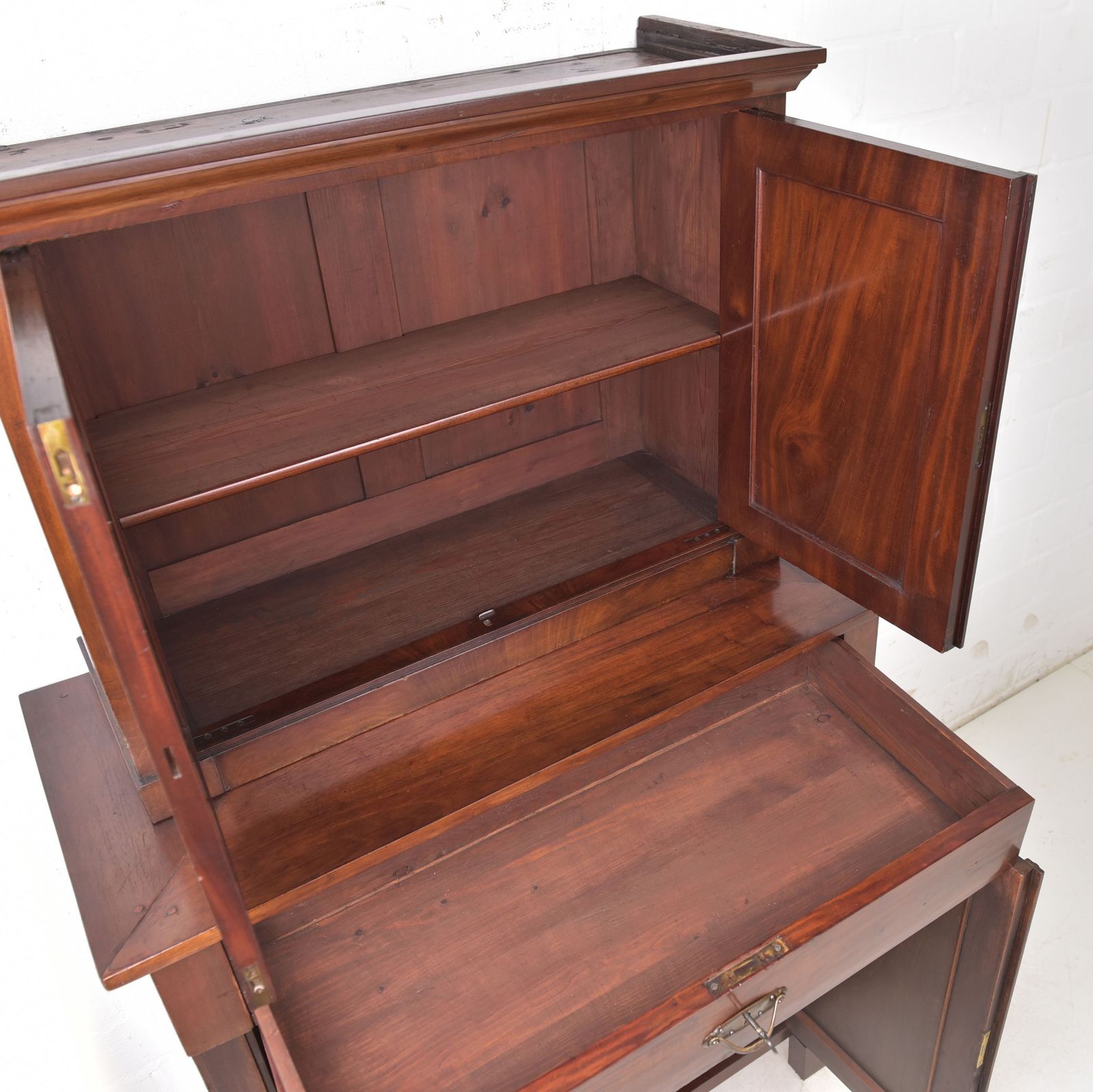 Antique! Small Cabinet Restored Mahogany Chest Of Drawers Vertiko Narrow photo 1272.0
