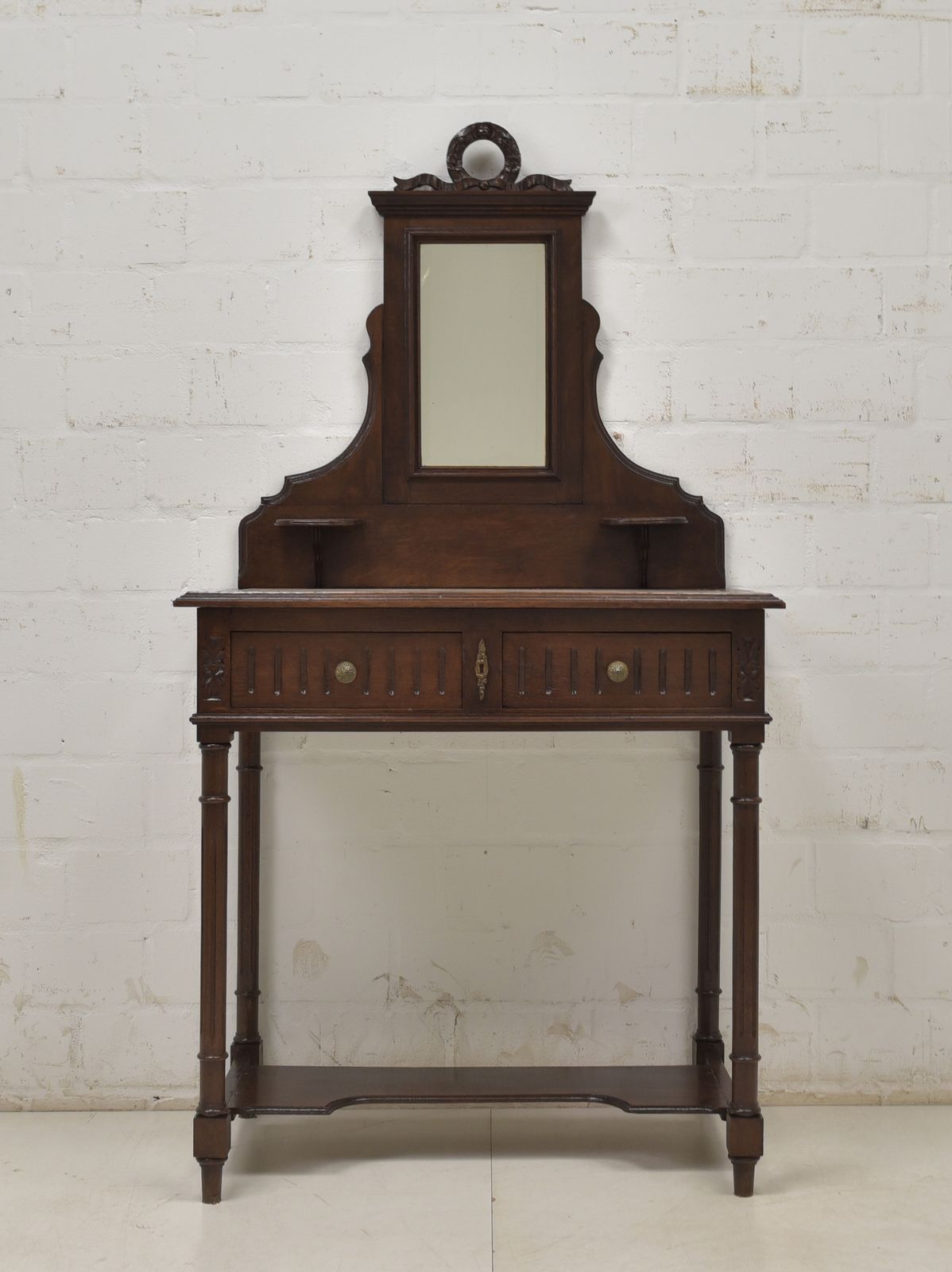 Antique! Dressing Table Restored Historicism 1900 Solid Oak Console Table photo furniture