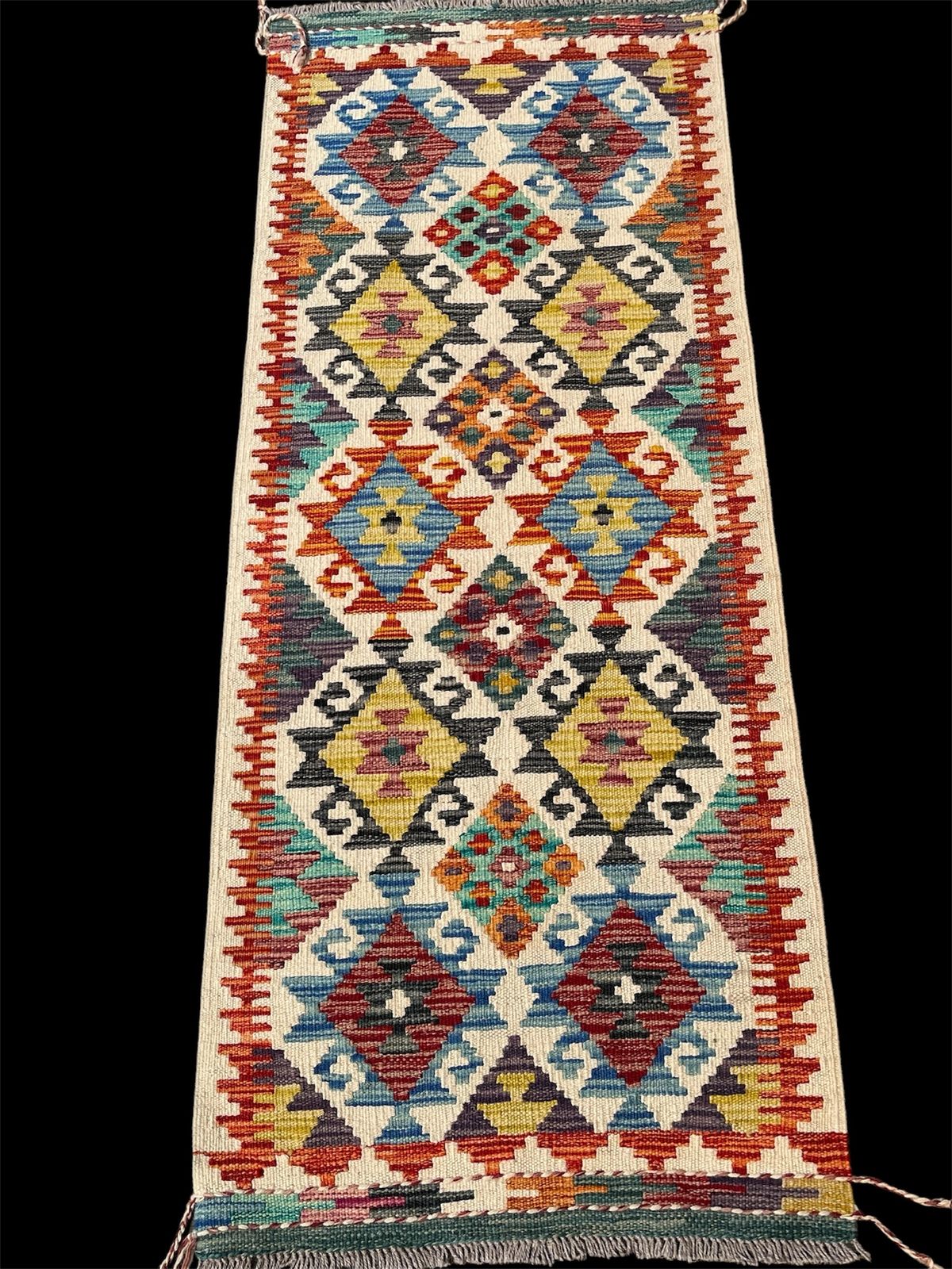 Hand Knotted Chobi Kilim Runner Rug 156 X 61cm