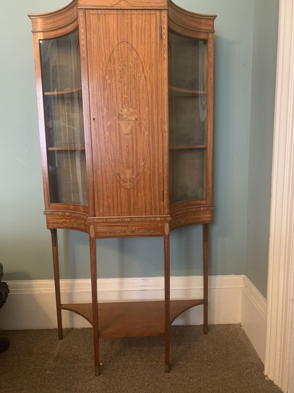 photo furniture Edwardian Inlaid Satinwood Display Cabinet