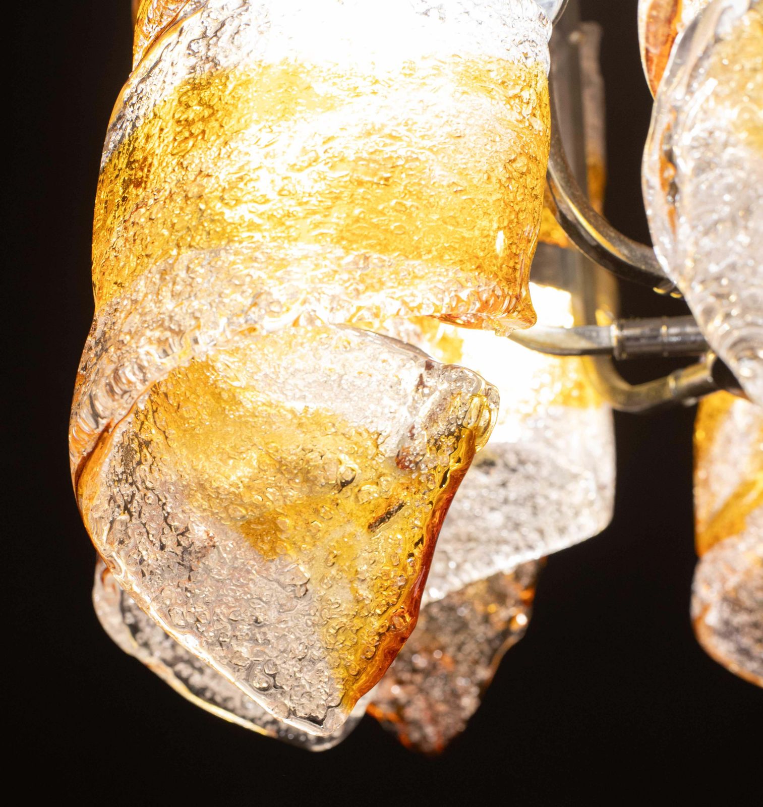 Italian Design "Twisters" Round Chandelier By Mazzega, 1970 photo vinterior