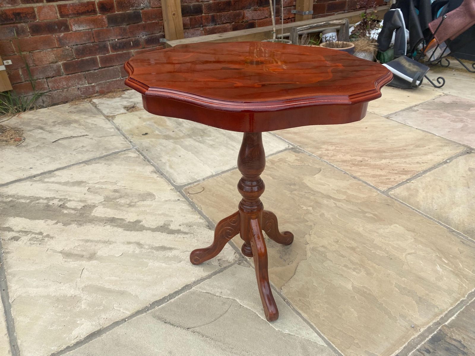 Vintage Solid Wood Mid Century Side Table / Coffee Table / Plant Stand / Pot Stand / Pedestal Table photo 60.0