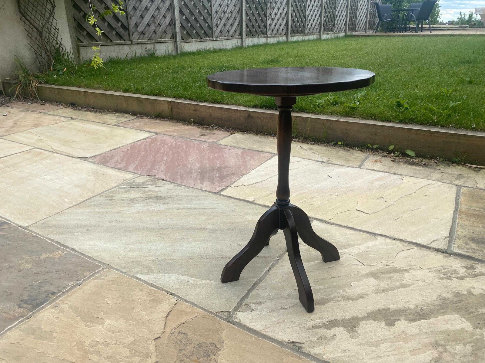 Vintage Solid Wood Mid Century Side Table / Coffee Table / Plant Stand / Pot Stand / Pedestal Table photo 75.0