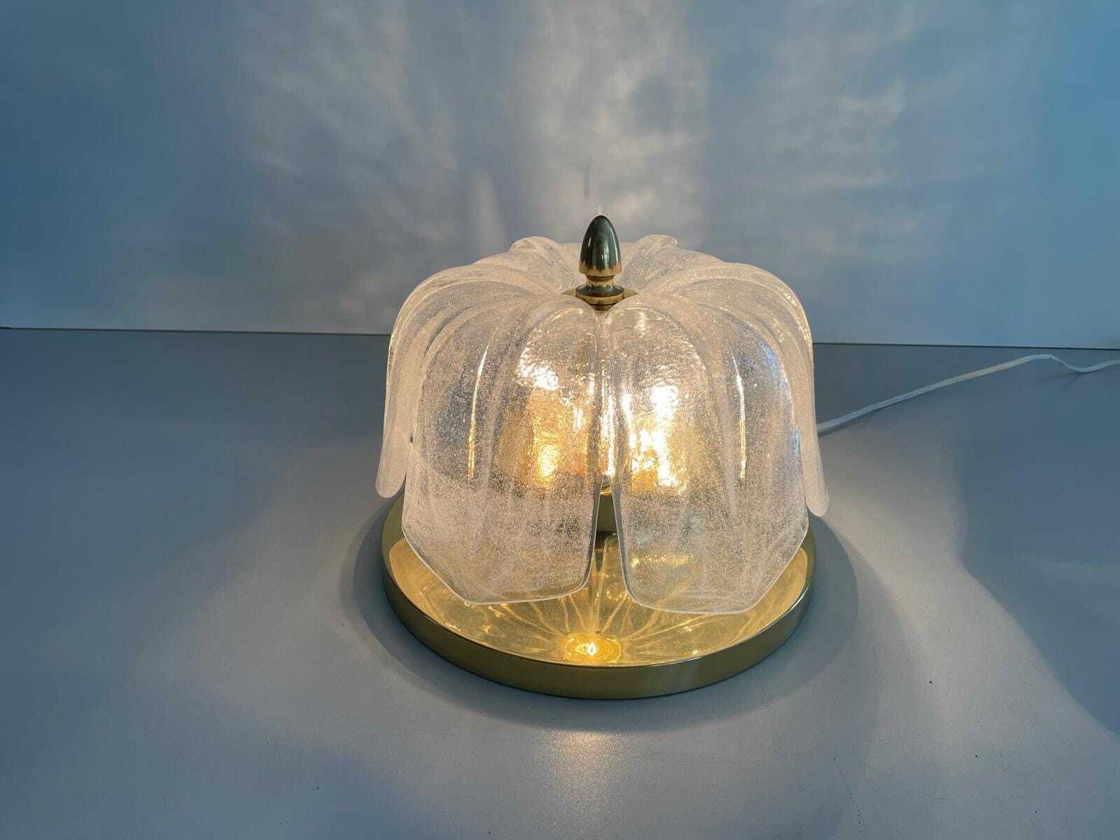 Flower Design Glass And Brass Flush Mount Ceiling Lamp By Limburg, 1960s, Germany photo vinterior