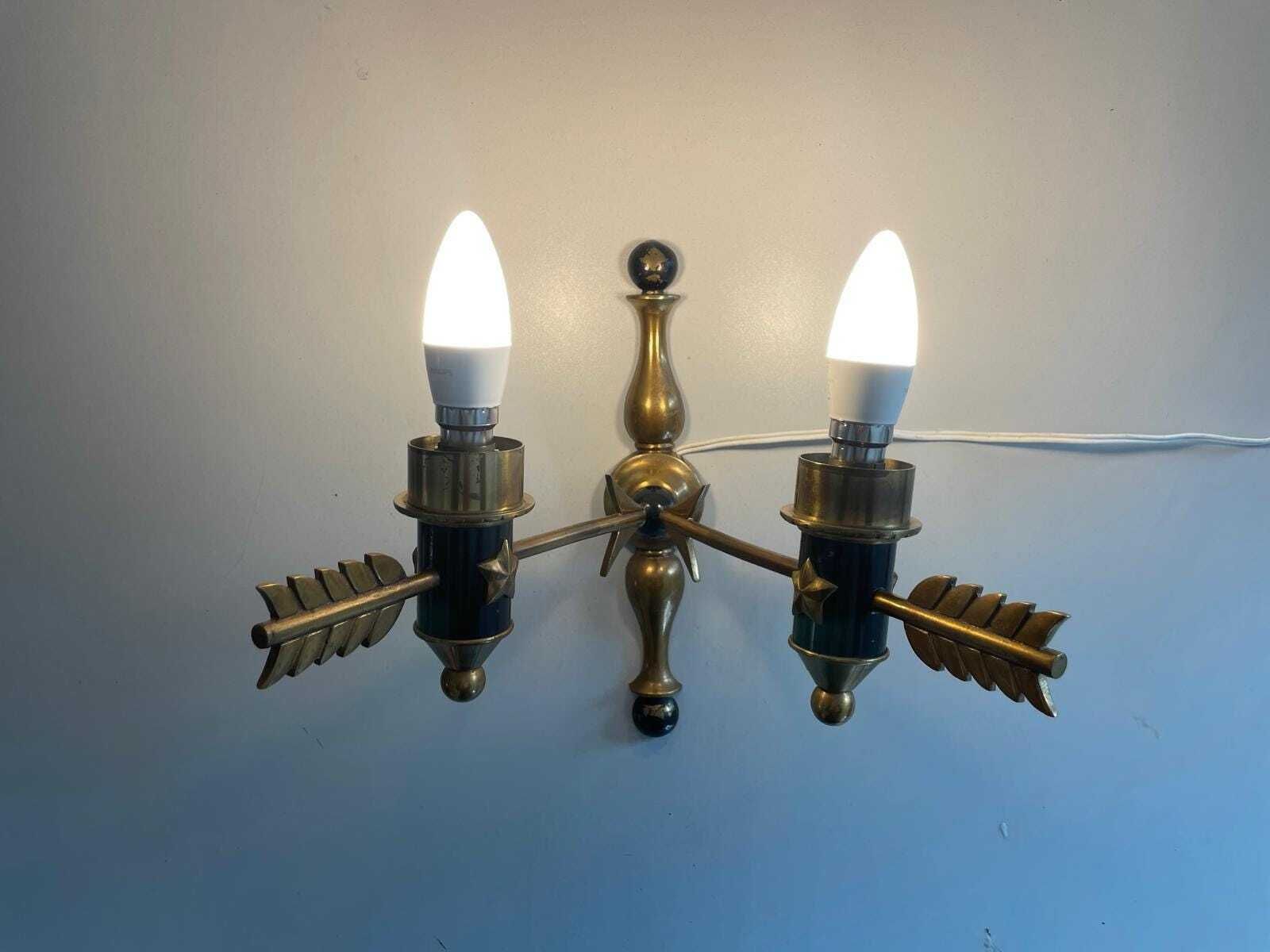 photo furniture Mid Century Brass Arrow Pair Of Sconces, 1960s, France