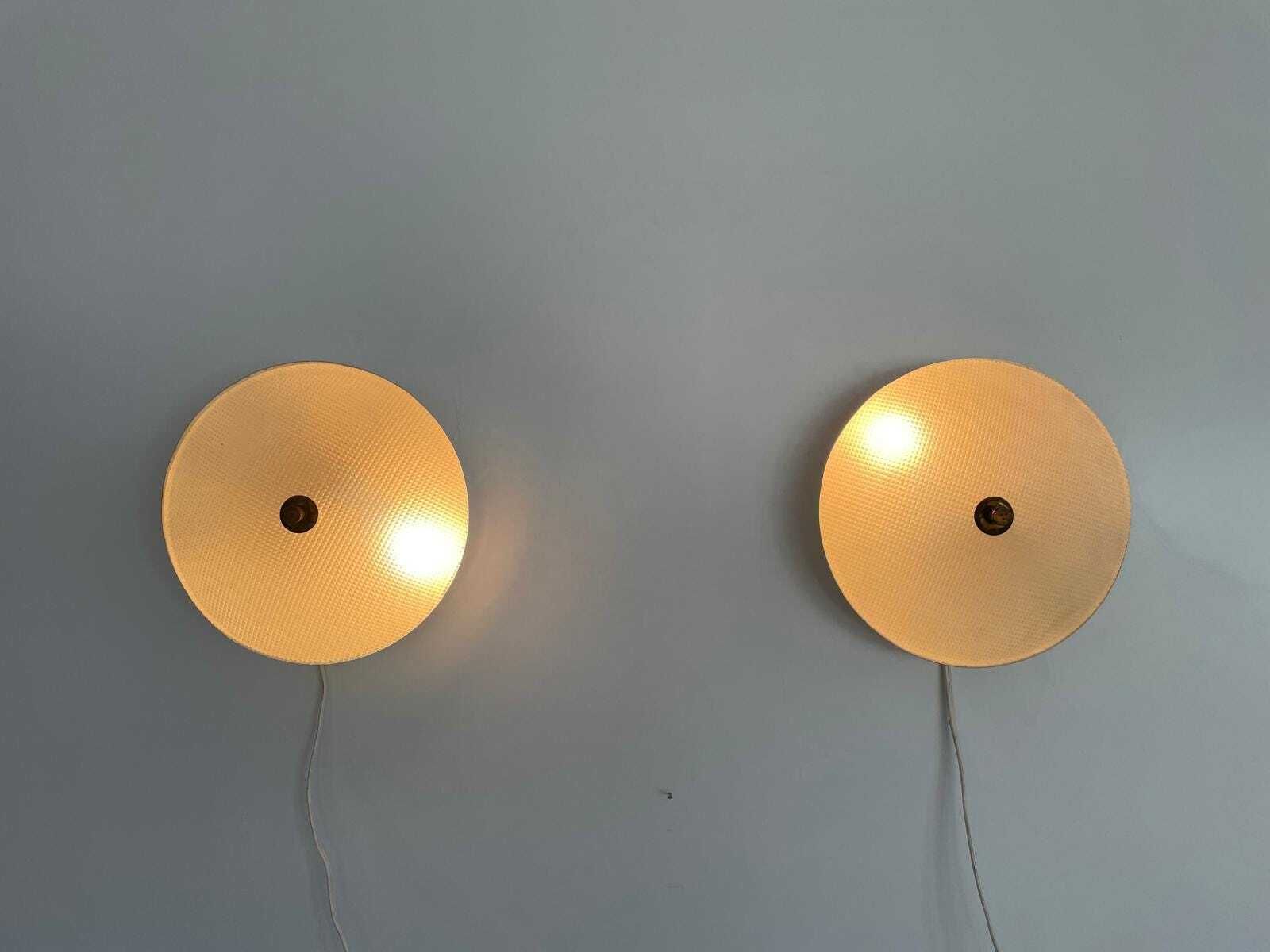Textured Glass And White Metal Pair Of Sconces By Oscar Torlasco For Lumi, 1950s, Italy photo furniture