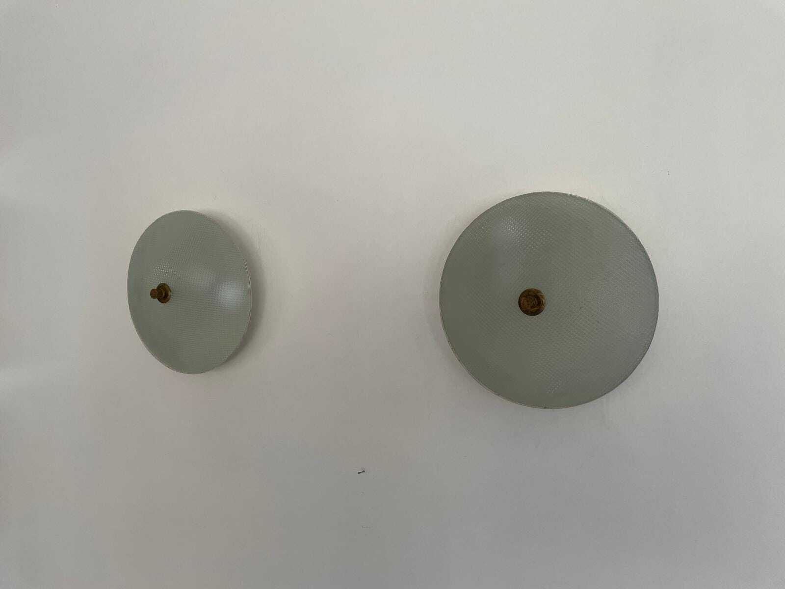 Textured Glass And White Metal Pair Of Sconces By Oscar Torlasco For Lumi, 1950s, Italy photo vintage