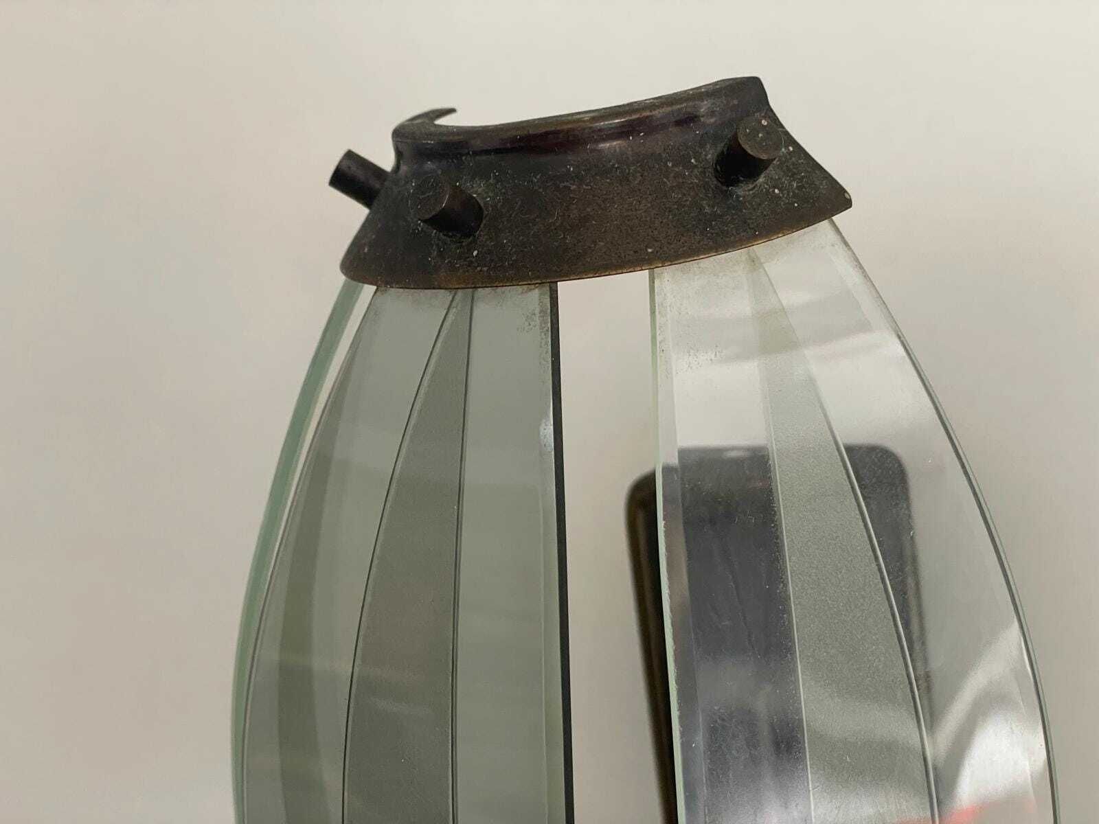 Italian Curved Glass And Metal Set Of 2 Sconces, 1950s, Italy photo buy