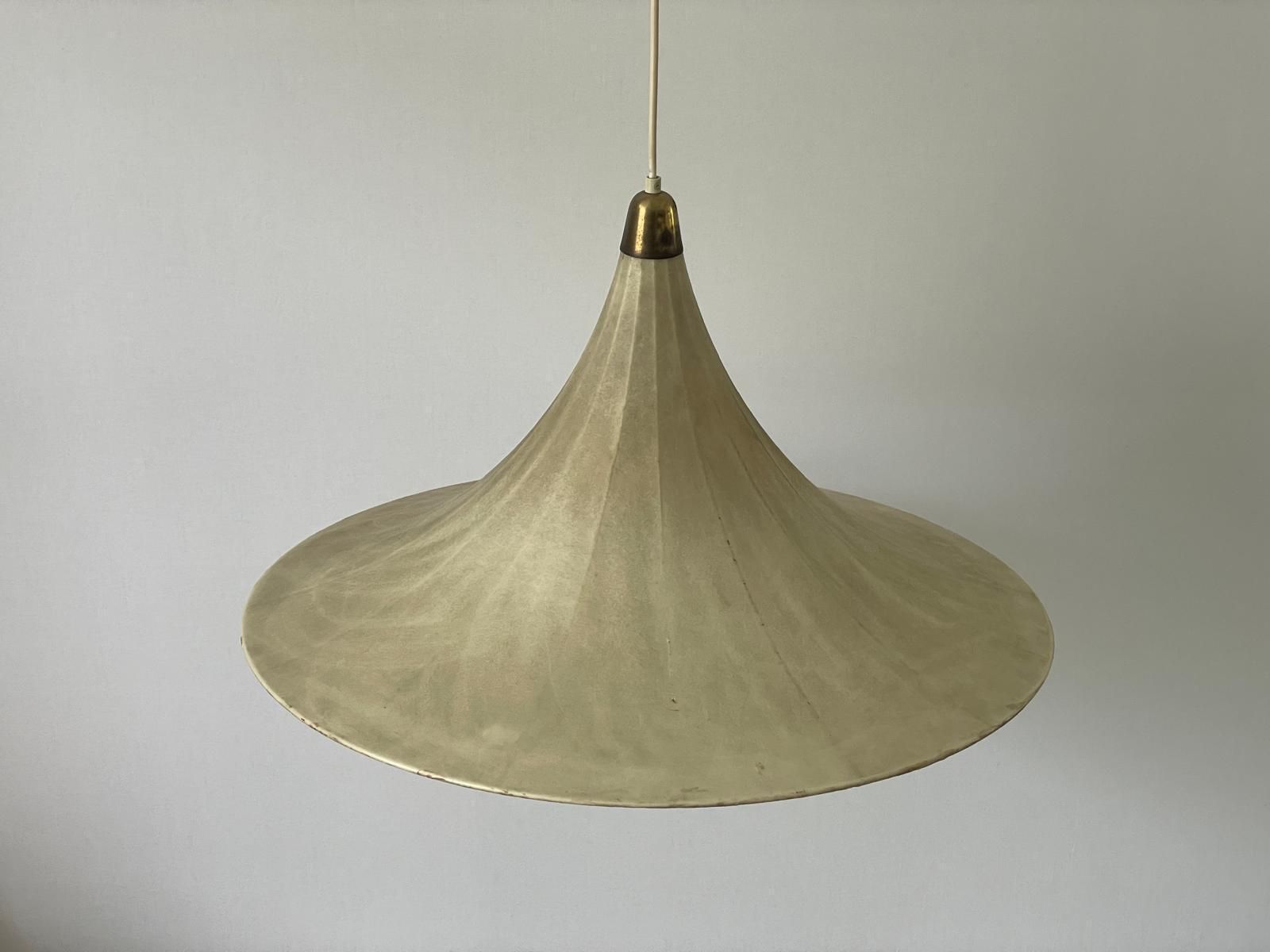 Trumpet Design Italian Xxl Cocoon Pendant Lamp, 1960s, Italy photo for sale