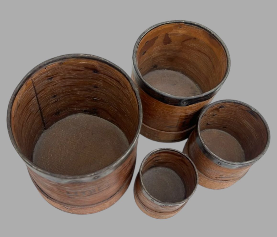 A Wonderful Set Of Vintage French Wooden Grain Measures photo furniture