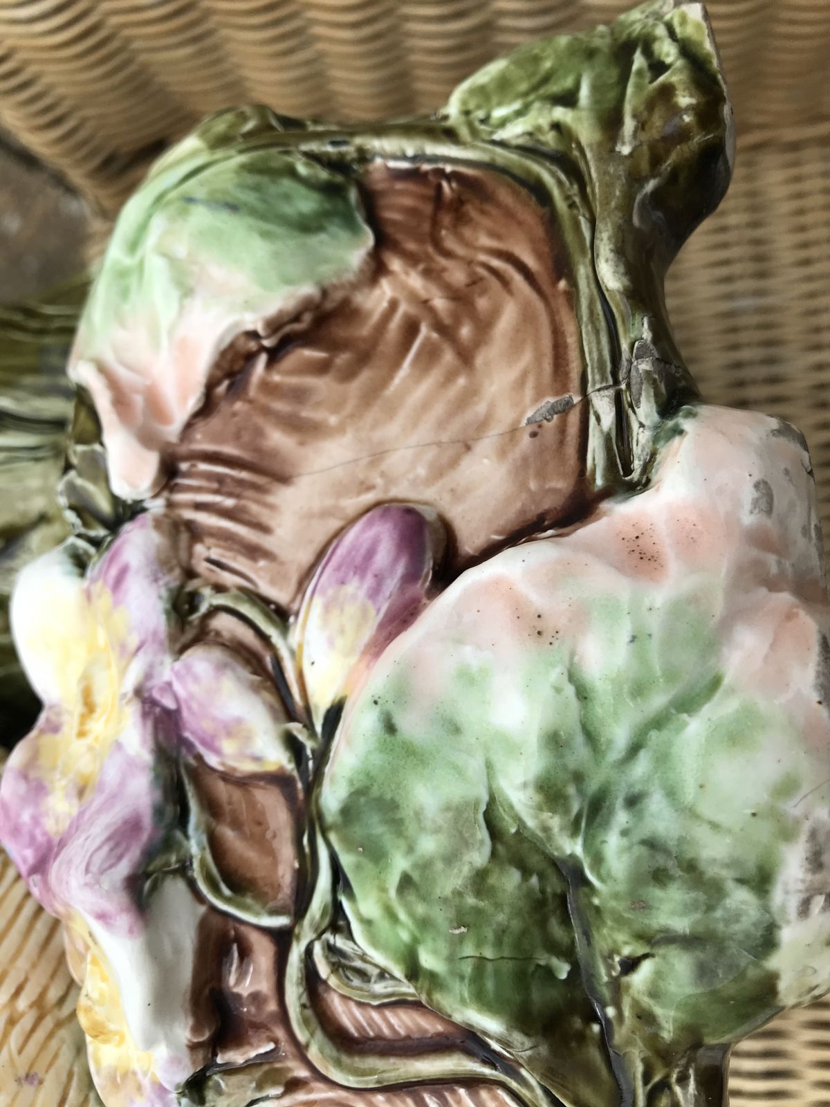 photo vinterior Continental Majolica Figural Flower Vase Circa 1895
