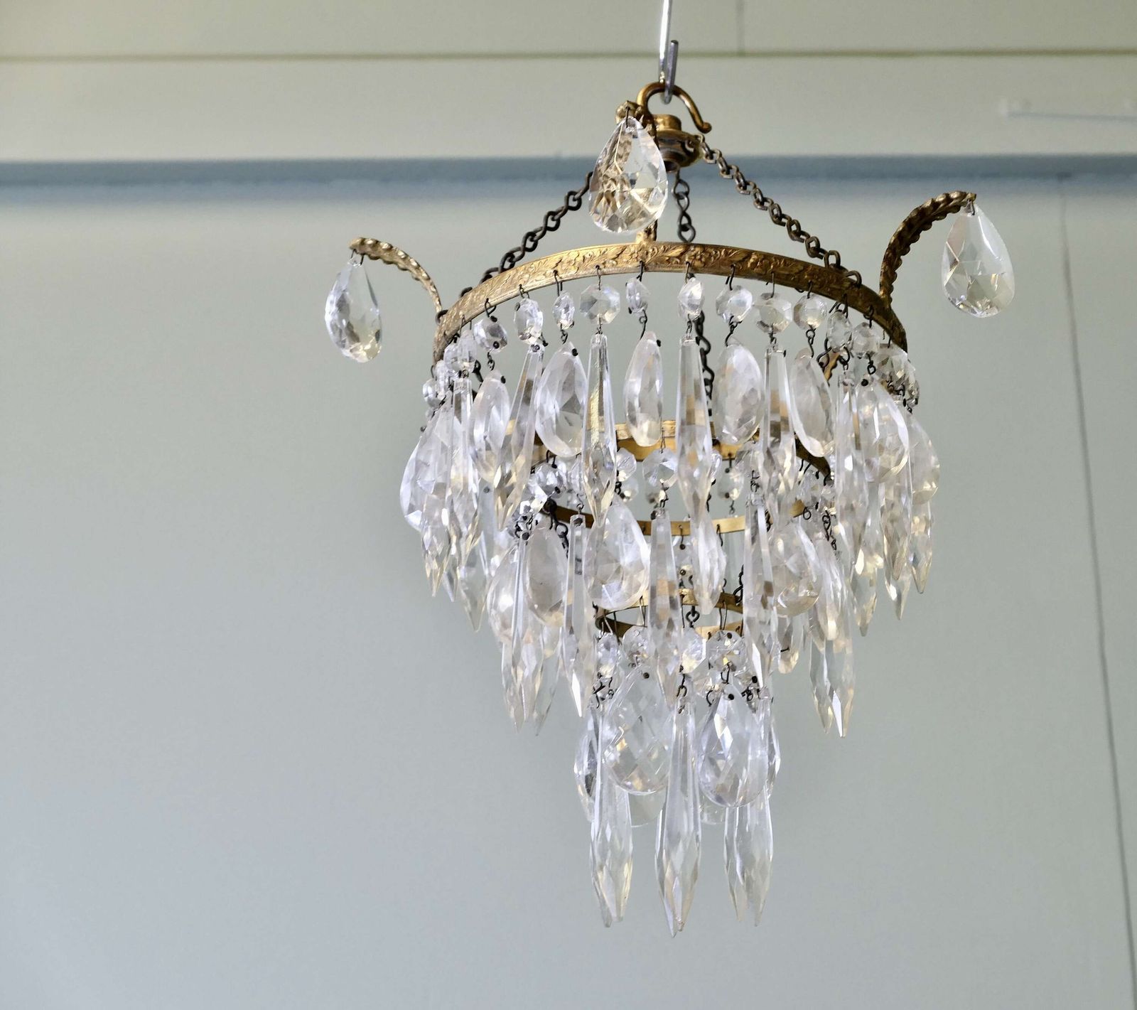 A Delicate Waterfall 3 Tier Crystal Chandelier photo vinterior