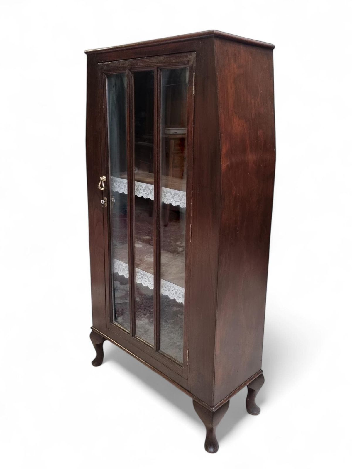 Antique Edwardian Floor Bookcase / Gin Cabinet / Glazed Door / C1900 photo 299.0
