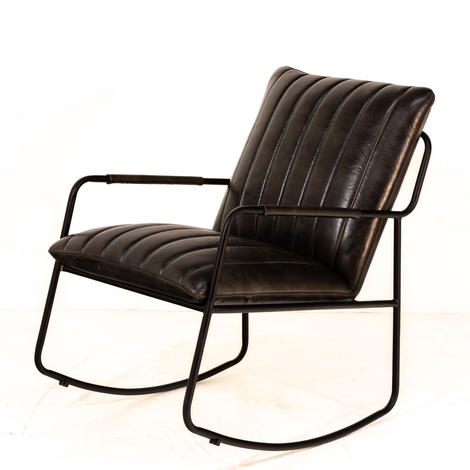Leather And Iron Rocking Chair Mh 3035 Gry