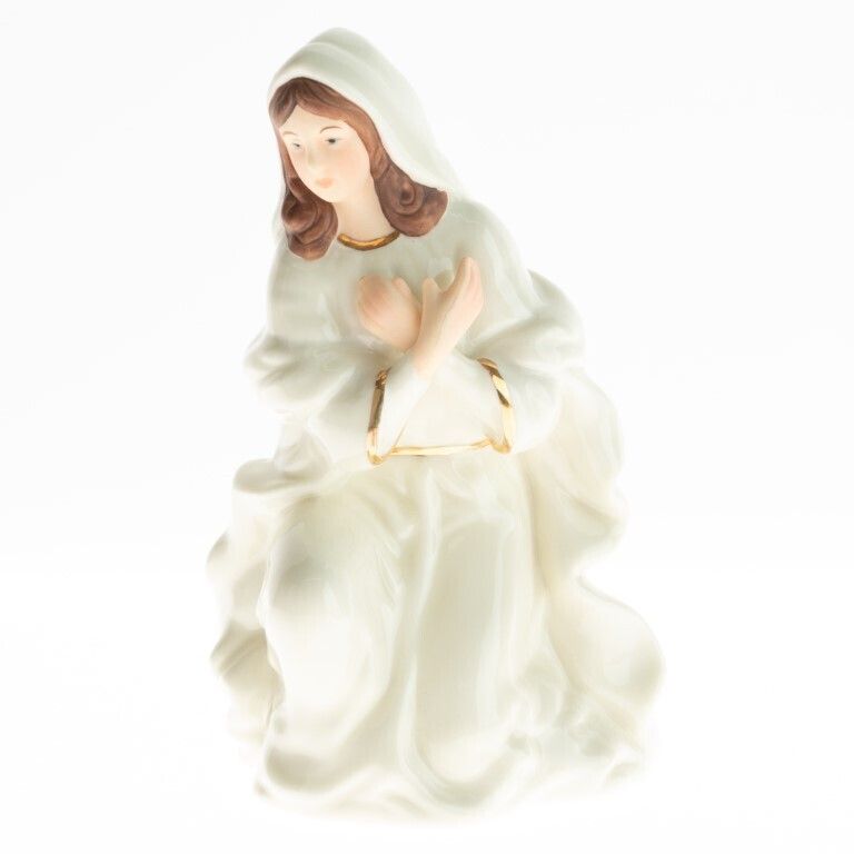 Belleek Irish Gilt Pottery Ceramic Porcelain Nativity Figure