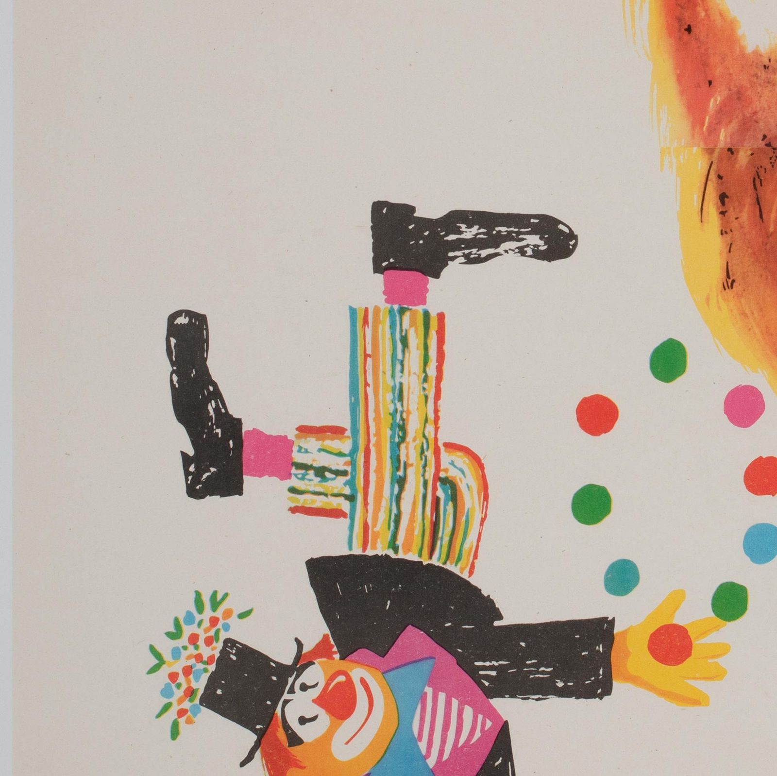 Cyrk Polish Circus Poster Clown And Lion R1982, Miedza Tomaszewski photo 597.0