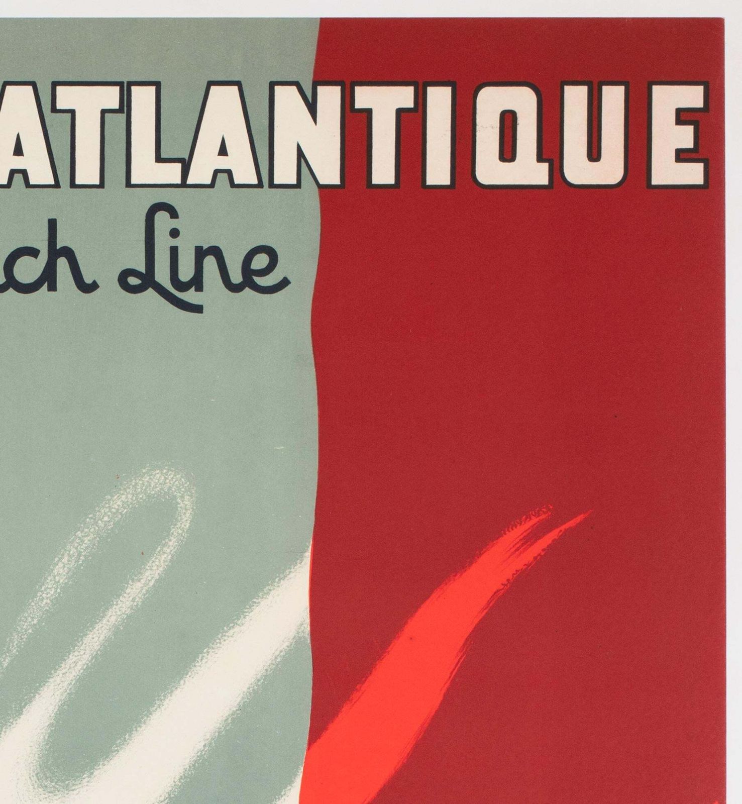 Cie Gle Transatlantique 1950s French Line Large Travel Poster, Paul Colin photo Art