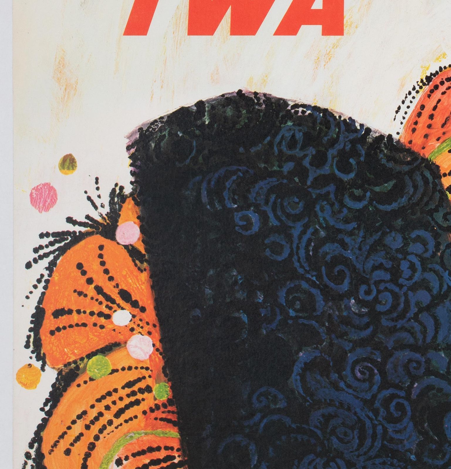 Twa Spain 1960s Airline Travel Advertising Poster, David Klein photo 1260.0