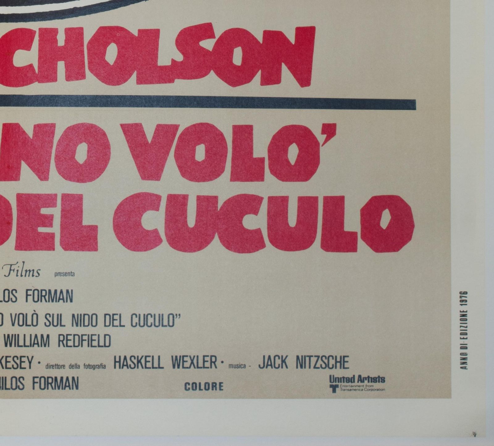 One Flew Over The Cuckoo's Nest 1976 Italian 2 Foglio Film Poster photo vintage