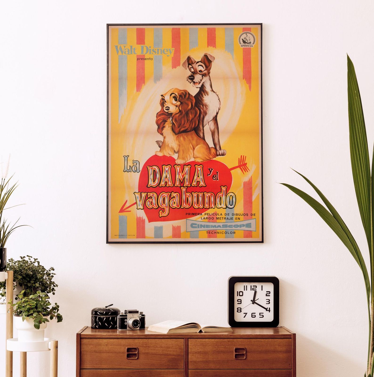 Lady And The Tramp 1957 Spanish 1 Sheet Film Poster photo furniture