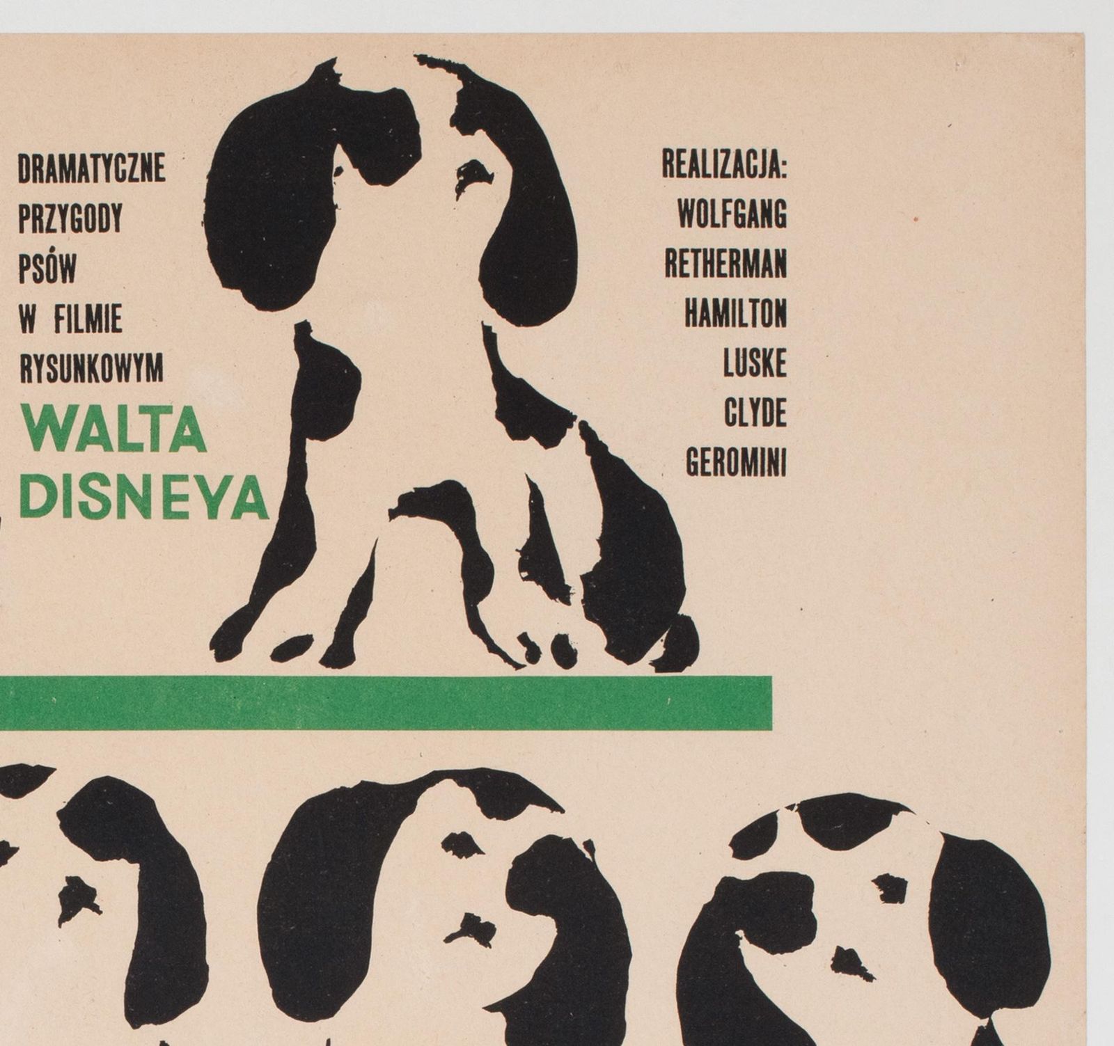 101 Dalmatians Original 1966 Polish Film Movie Poster,  Disney Liliana Baczewska photo Art