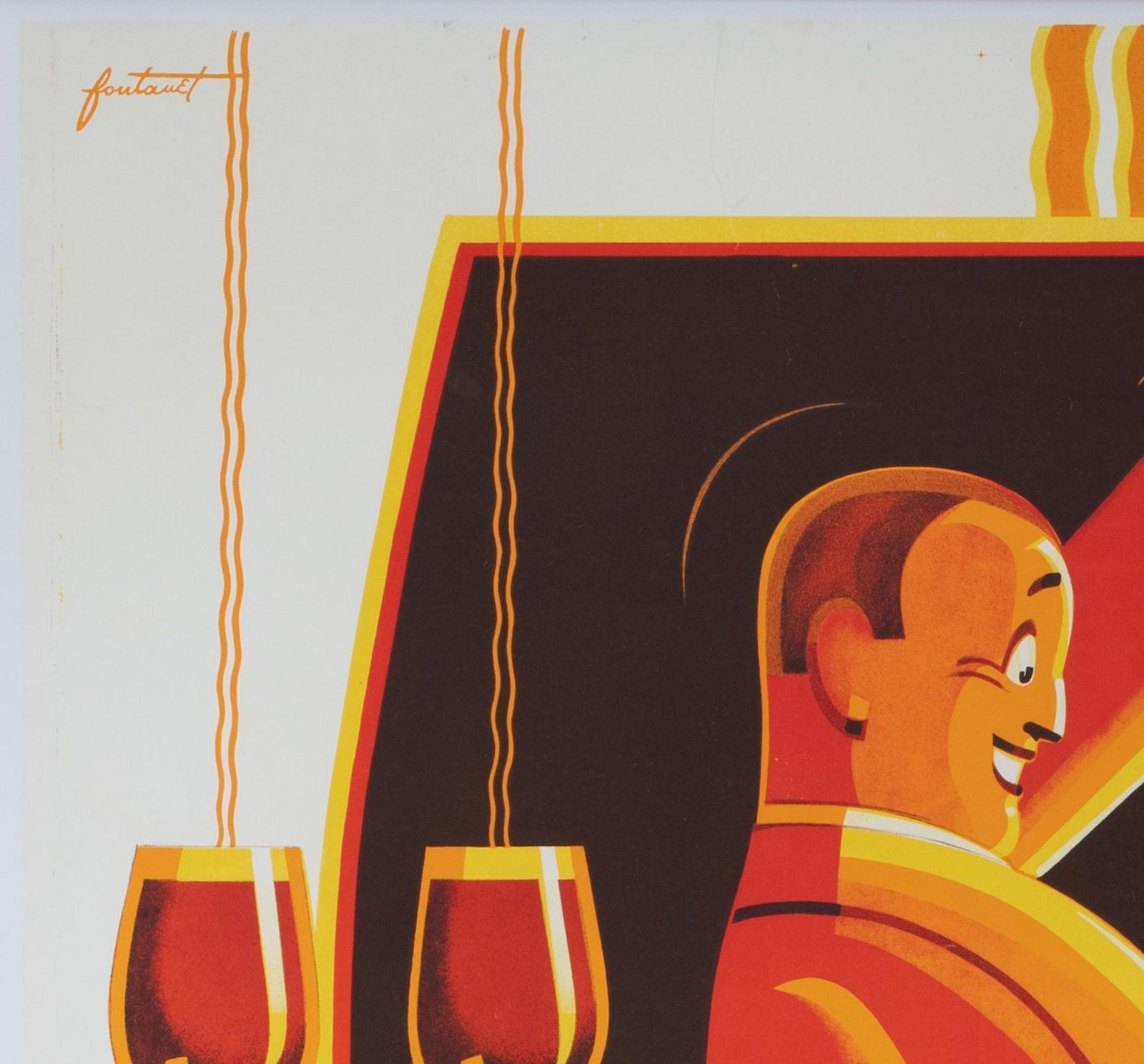 Picon Amer Chaud, C1930s Vintage Swiss Alcohol Advertising Poster, Noel Fontanet photo for sale