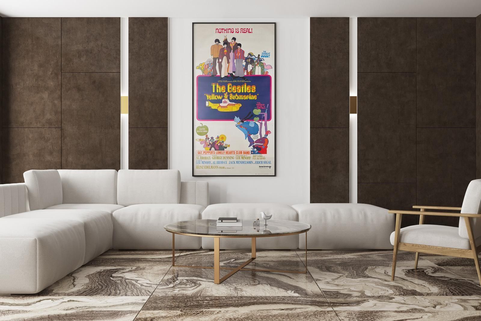 Yellow Submarine The Beatles 1968 Us 3 Sheet Film Poster, Heinz Edelmann photo furniture