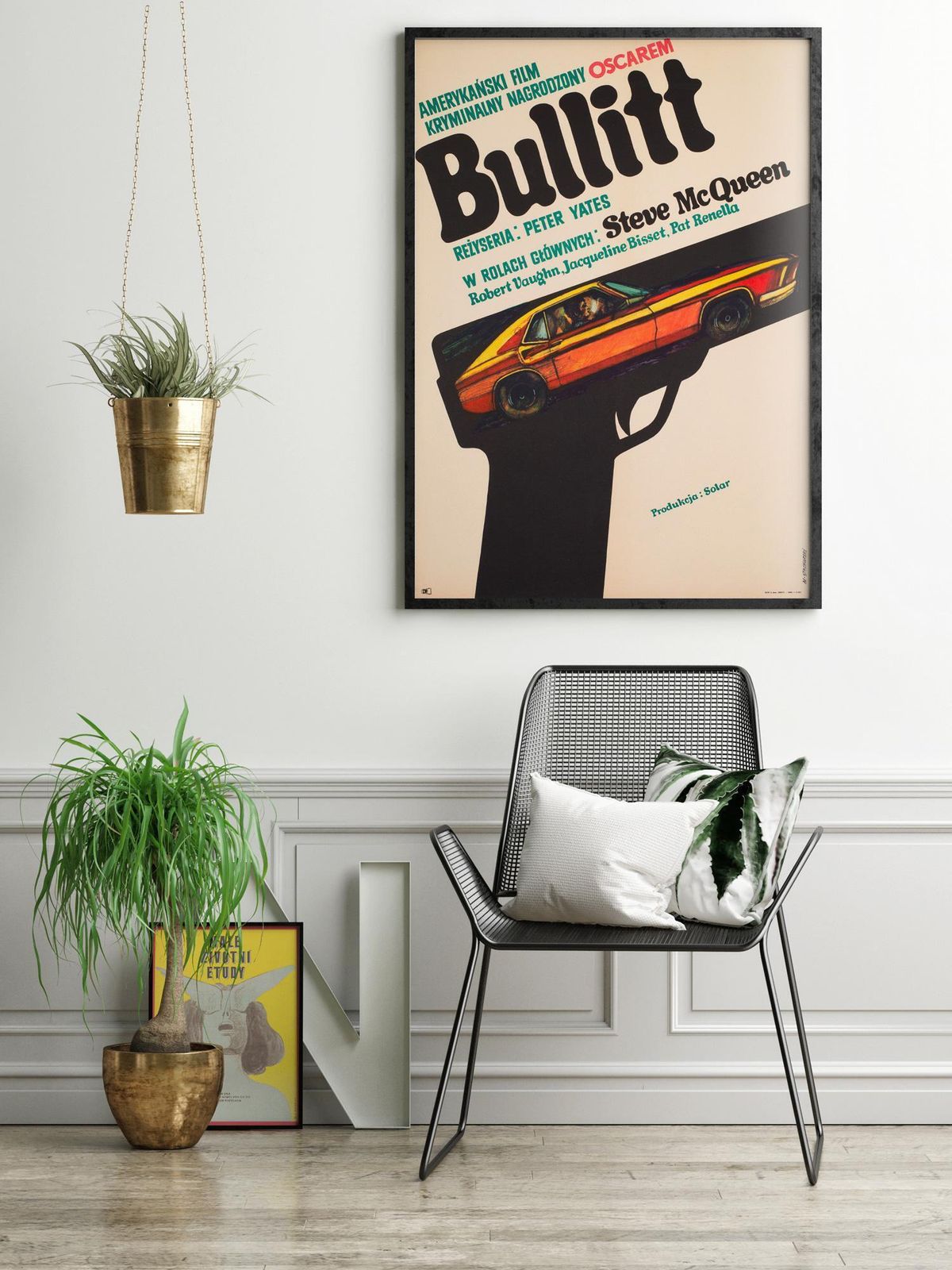 Bullitt 1971 Polish A1 Film Movie Poster, Marian Stachurski photo furniture