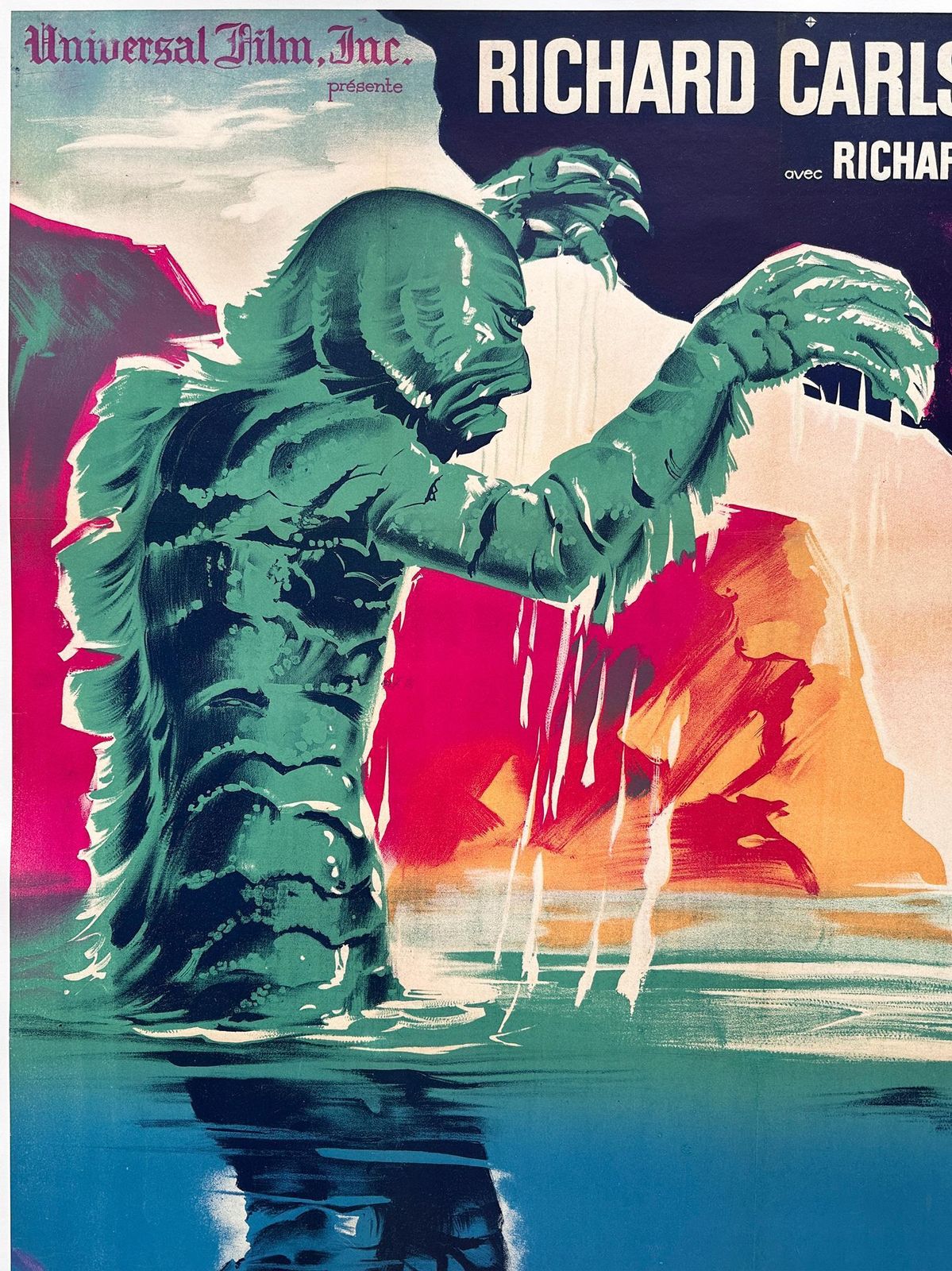 Creature From The Black Lagoon R1962 French Grande Film Poster, Constantin Belin photo for sale