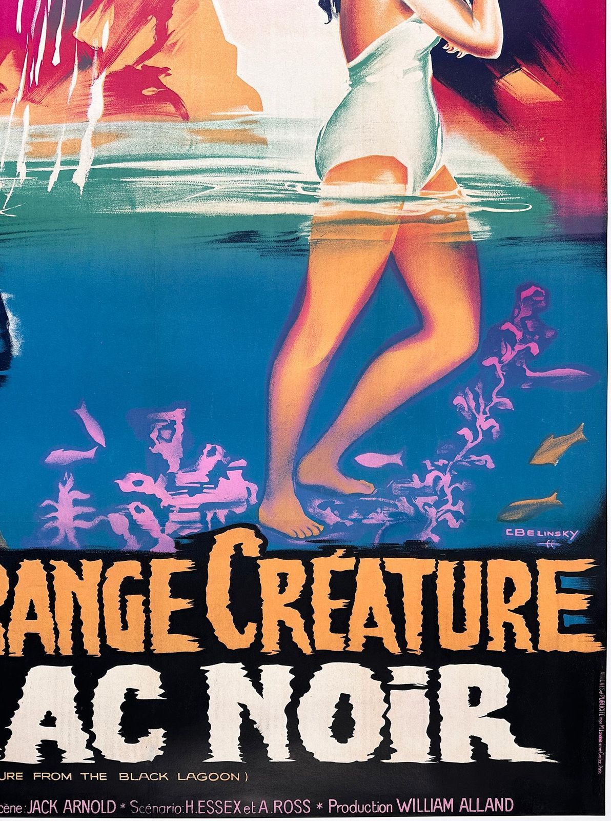 Creature From The Black Lagoon R1962 French Grande Film Poster, Constantin Belin photo 3316.0