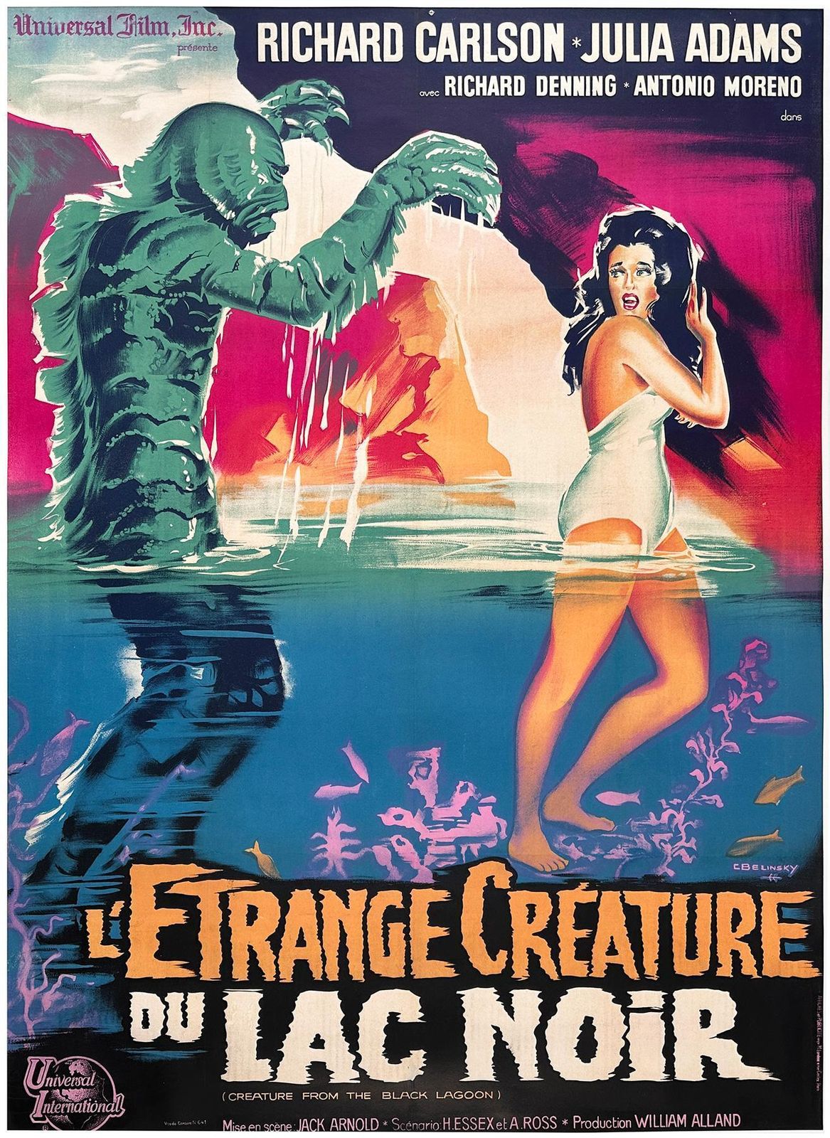 Creature From The Black Lagoon R1962 French Grande Film Poster, Constantin Belin photo buy