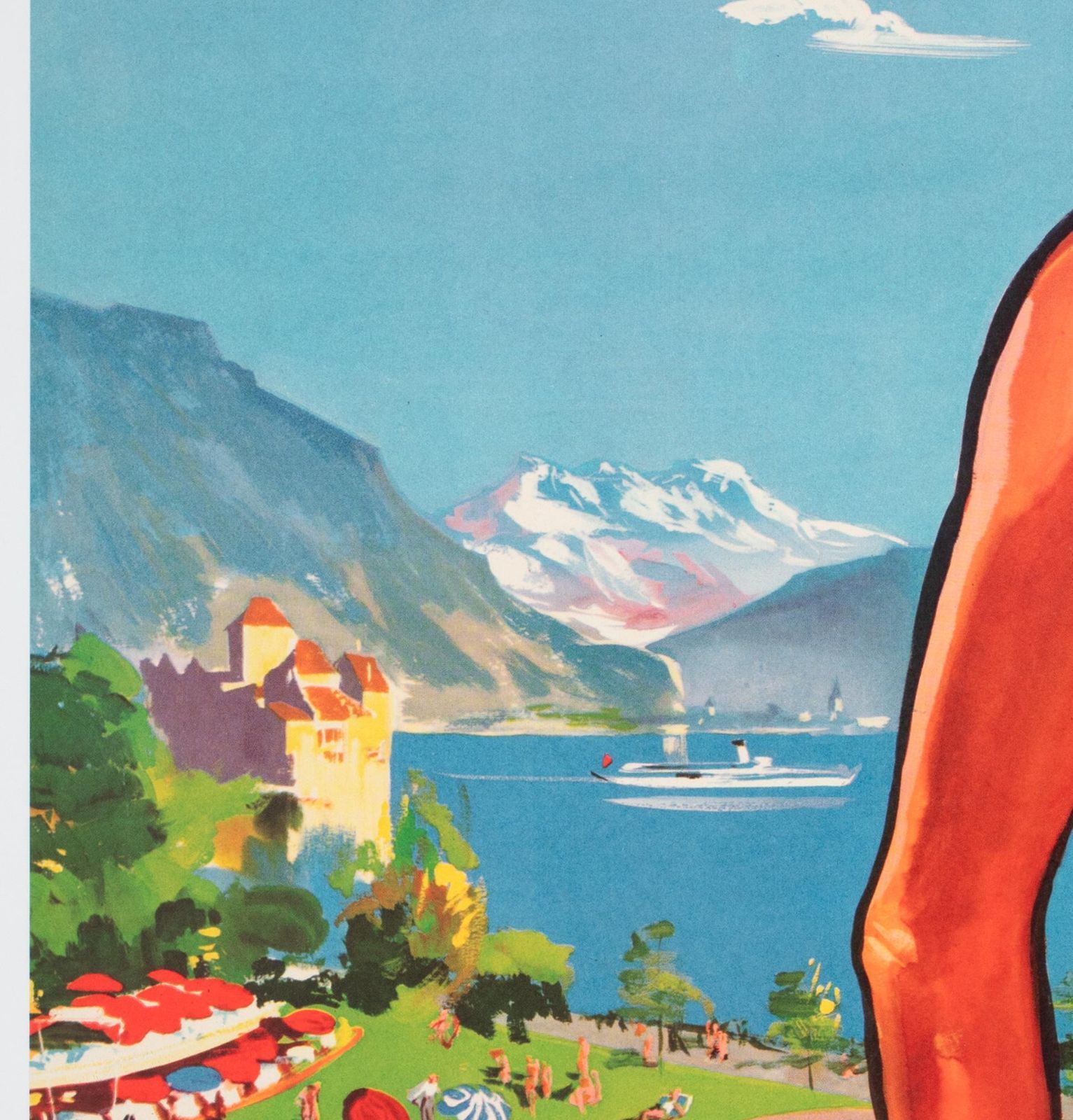 Montreux C1960s Travel Advertising Poster, Raymond Brenot photo 2387.0