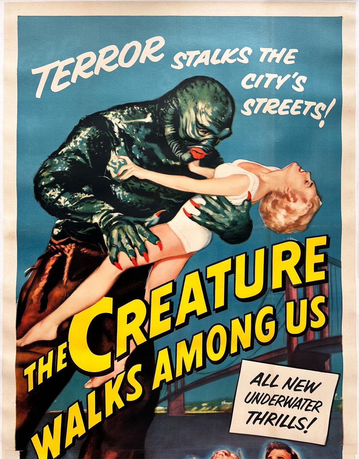 "The Creature Walks Among" 1956 Us 3 Sheet Film Movie Poster, Reynold Brown photo for sale