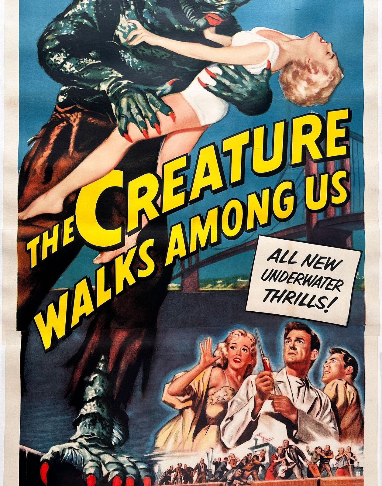 "The Creature Walks Among" 1956 Us 3 Sheet Film Movie Poster, Reynold Brown photo Art