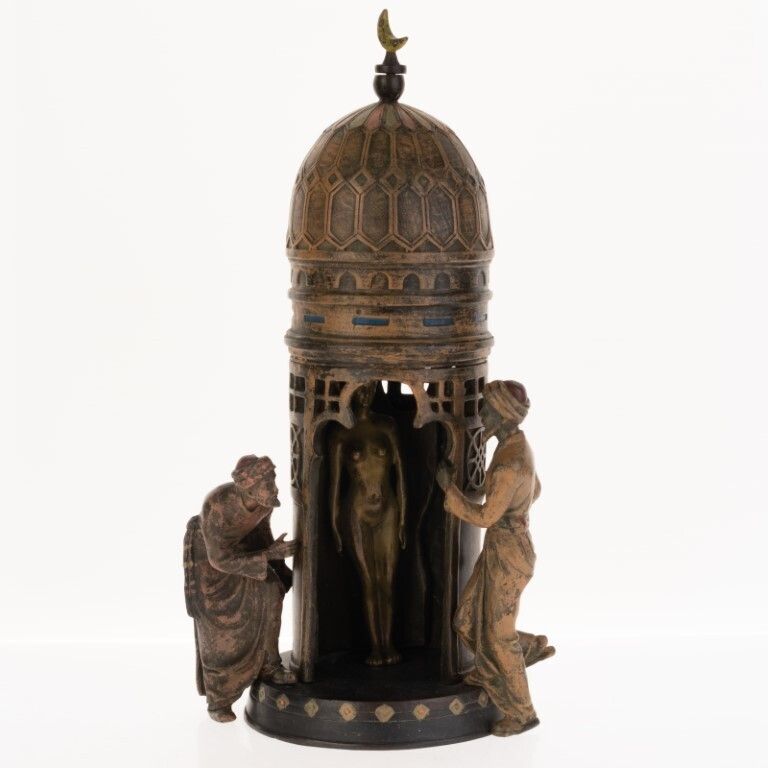 After Franz Xaver Bergman Austrian Cold Painted Erotic Arabic Bronze Sculpture