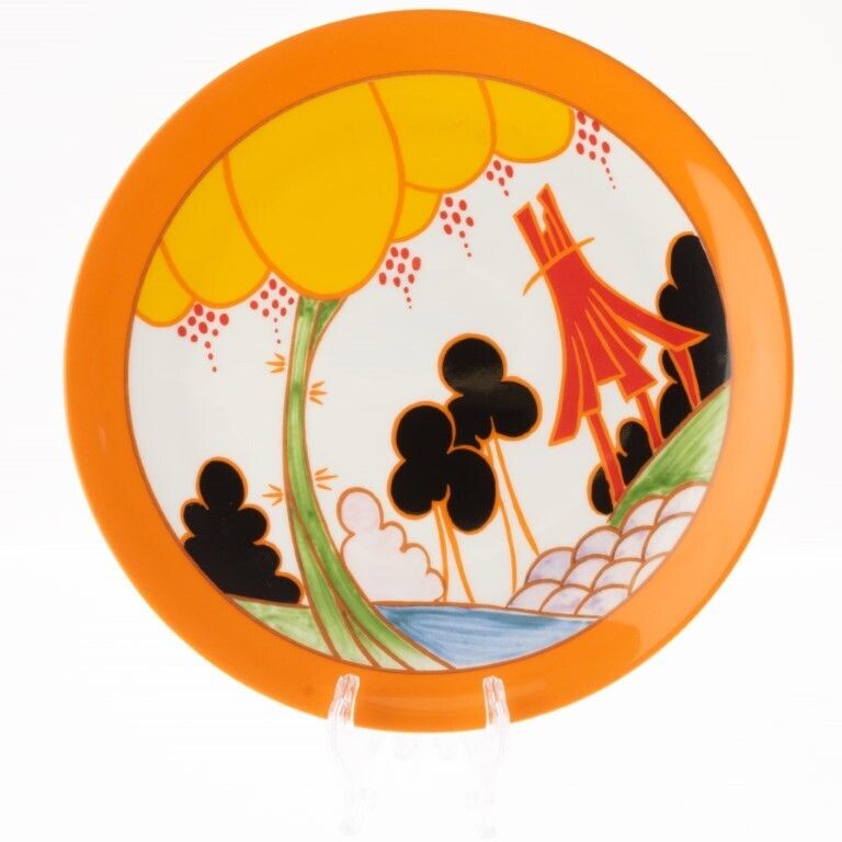 Limited Edition Clarice Cliff Bizarre Series “Summerhouse” Porcelain Plate By Wedgwood