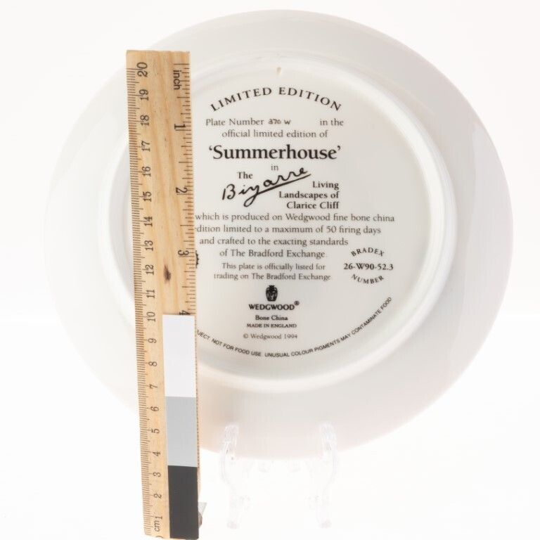 Limited Edition Clarice Cliff Bizarre Series “Summerhouse” Porcelain Plate By Wedgwood photo for sale