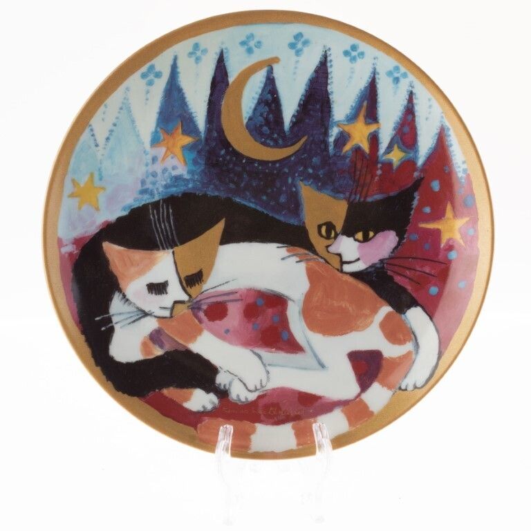 Rosina Wachtmeister Limited Edition Designer Porcelain Cats Plate