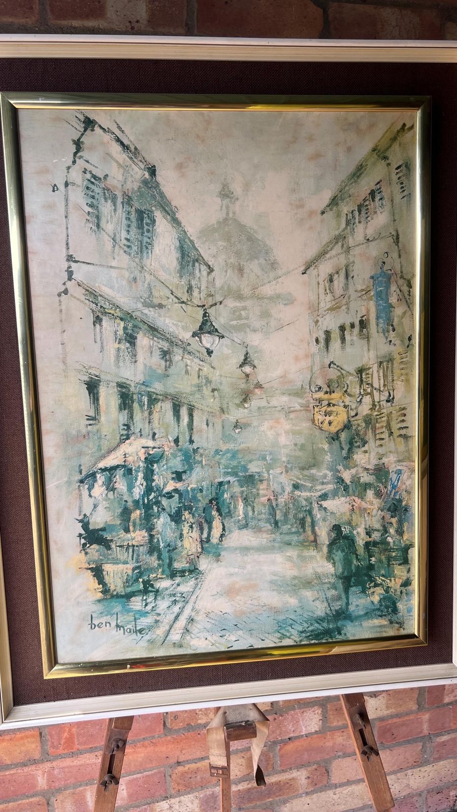 1960s Impressionist Oleograph Of The Shambles After Ben Maile photo furniture