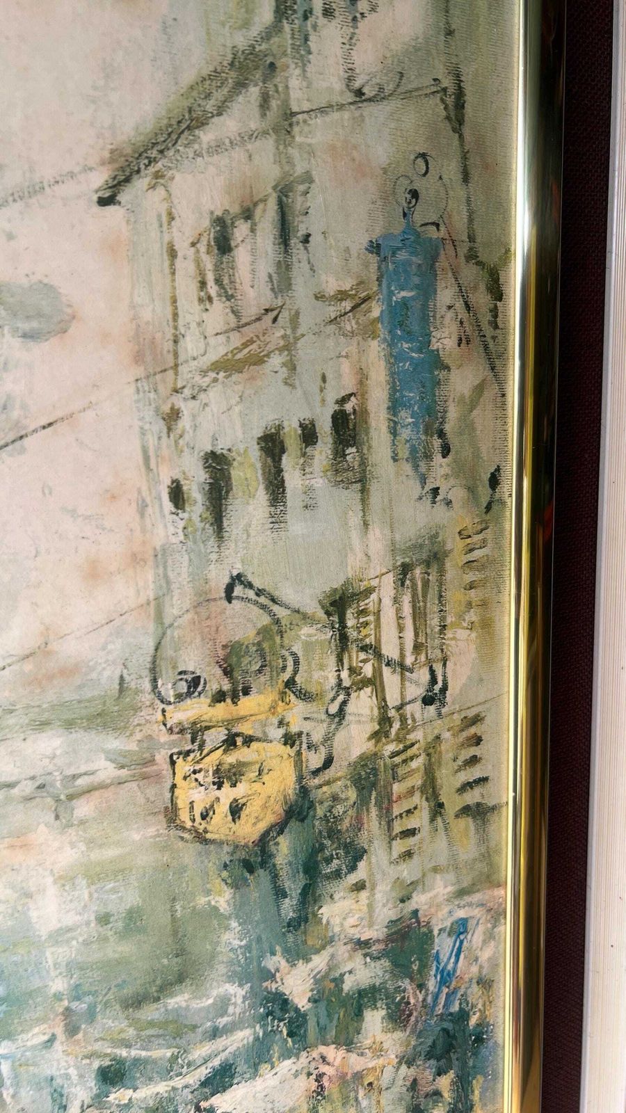 1960s Impressionist Oleograph Of The Shambles After Ben Maile photo Art