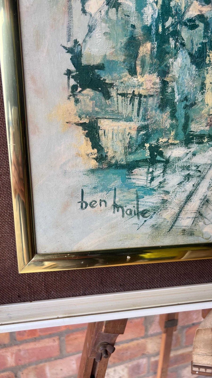 1960s Impressionist Oleograph Of The Shambles After Ben Maile photo vinterior